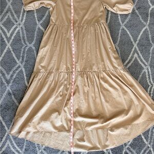 Zara Beige Tiered Midi Dress